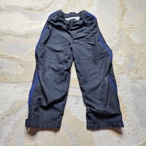 Sonoma Sport Kids Black Track Pants Blue Stripe Athletic Drawstring zip sides